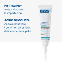 Ducray Keracnyl Glycolic+ Trattamento Purificante Levigante per Pelle Grassa, 30ml