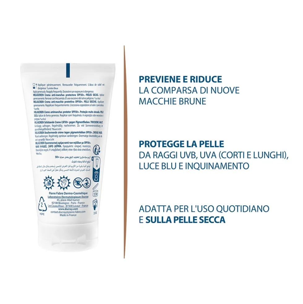 Ducray Melascreen - Crema Anti-Macchie SPF50+ Protezione Molto Alta, 50ml