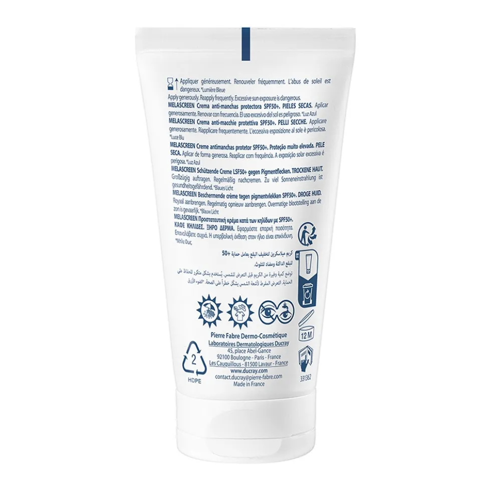 Ducray Melascreen - Crema Anti-Macchie SPF50+ Protezione Molto Alta, 50ml