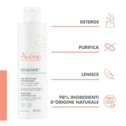 Eau Thermale Avène Cicalfate+ - Gel Detergente Purificante Pelle Fragilizzata, 200ml