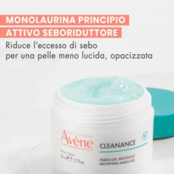 Eau Thermale Avène Cleanance - Aqua Gel Opacizzante Pelli Sensibili con Imperfezioni, 50ml