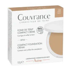 Eau Thermale Avène Couvrance - Fondotinta Compatto in Crema SPF30 colore 1.2 Sand, 8.5g