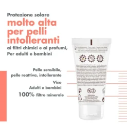 Eau Thermale Avène Crema Solare Schermo Minerale Viso SPF50+ Pelli Intolleranti, 50ml