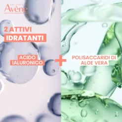 Eau Thermale Avène Hydrance Aqua Gel-Crema Idratante Pelle Disidratata Acido Ialuronico e Aloe Vera Trattamento 4in1, 50ml