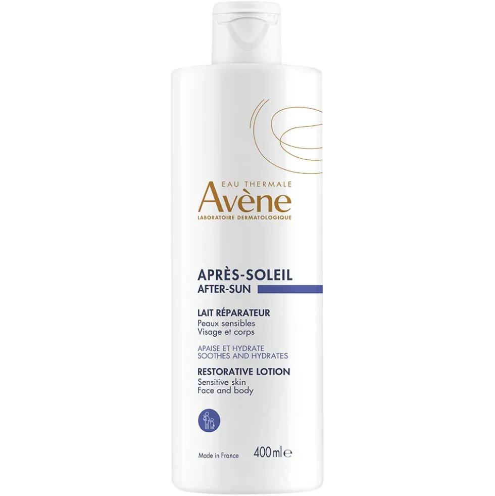 Eau Thermale Avène Latte Doposole Ristrutturante Viso e Corpo per Pelle Sensibile, 400ml