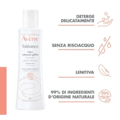 Eau Thermale Avène Tolèrance - Lozione Detergente in Gel Struccante Viso Occhi Labbra, 400ml