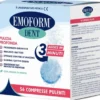 Emoform Dent - Dispositivo pulizia protesi dentali Polifarma per l'igiene quotidiana, 56 compresse