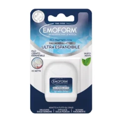 Emoform Filo Interdentale Cerato Ultraespandibile 30 Metri Gusto Menta, 1 Pezzo