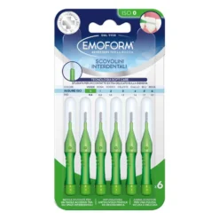 Emoform Scovolino Interdentale ISO 0 PhD 0.6 Colore Verde, 6 Pezzi