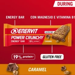 Enervit Power Crunchy Caramel - Barretta energetica per l'energia durante l'allenamento, 40 g