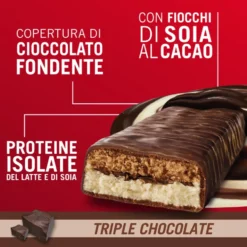 Enervit Protein 32% al triplo cioccolato - Barretta proteica per la massa muscolare, 45 g