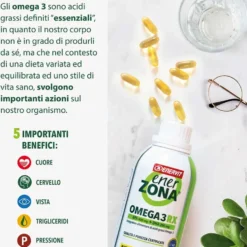 EnerZona Omega 3 RX Integratore di EPA e DHA, 180 Capsule x 0.5g