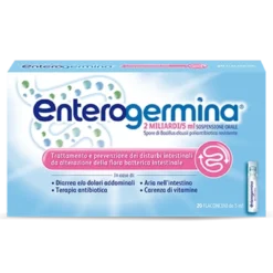 Enterogermina 2 Miliardi/5ml Sospensione Orale Ripristino Flora Microbica Intestinale, 20 Flaconcini