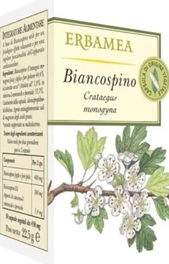 Erbamea Biancospino Integratore Rilassamento e Benessere Cardiovascolare, 50 Opercoli