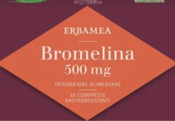 Erbamea Bromelina 500 mg Integratore drenante per il microcircolo e la cellulite, 30 compresse