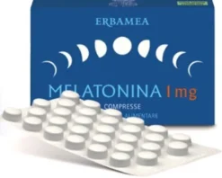 Erbamea Melatonina 1 mg - Integratore alimentare per il sonno e il riposo notturno, 90 compresse