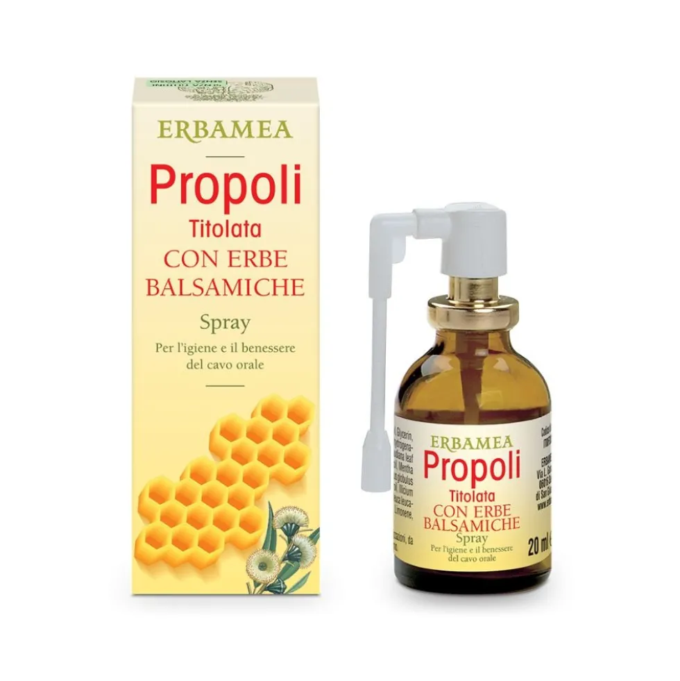 Erbamea Propoli Titolata Spray con Erbe Balsamiche, 20ml