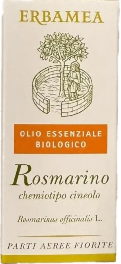 Erbamea Rosmarino Chemiotipo Cineolo - Olio essenziale per la funzionalità cardiovascolare, 10 ml