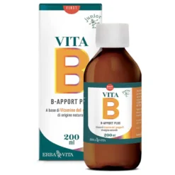 Erba Vita B-Apport Plus Junior - Integratore con vitamine B per l'energia dei bambini, 200 ml