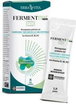 Erba Vita FermentFlor PRO - Stick Integratore con Microrganismi Probiotici Vivi per il Benessere Intestinale, 8 Stick Orosolubili
