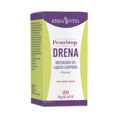 Erba Vita Peso Stop - Drena Integratore Drenaggio dei Liquidi, 20 stick