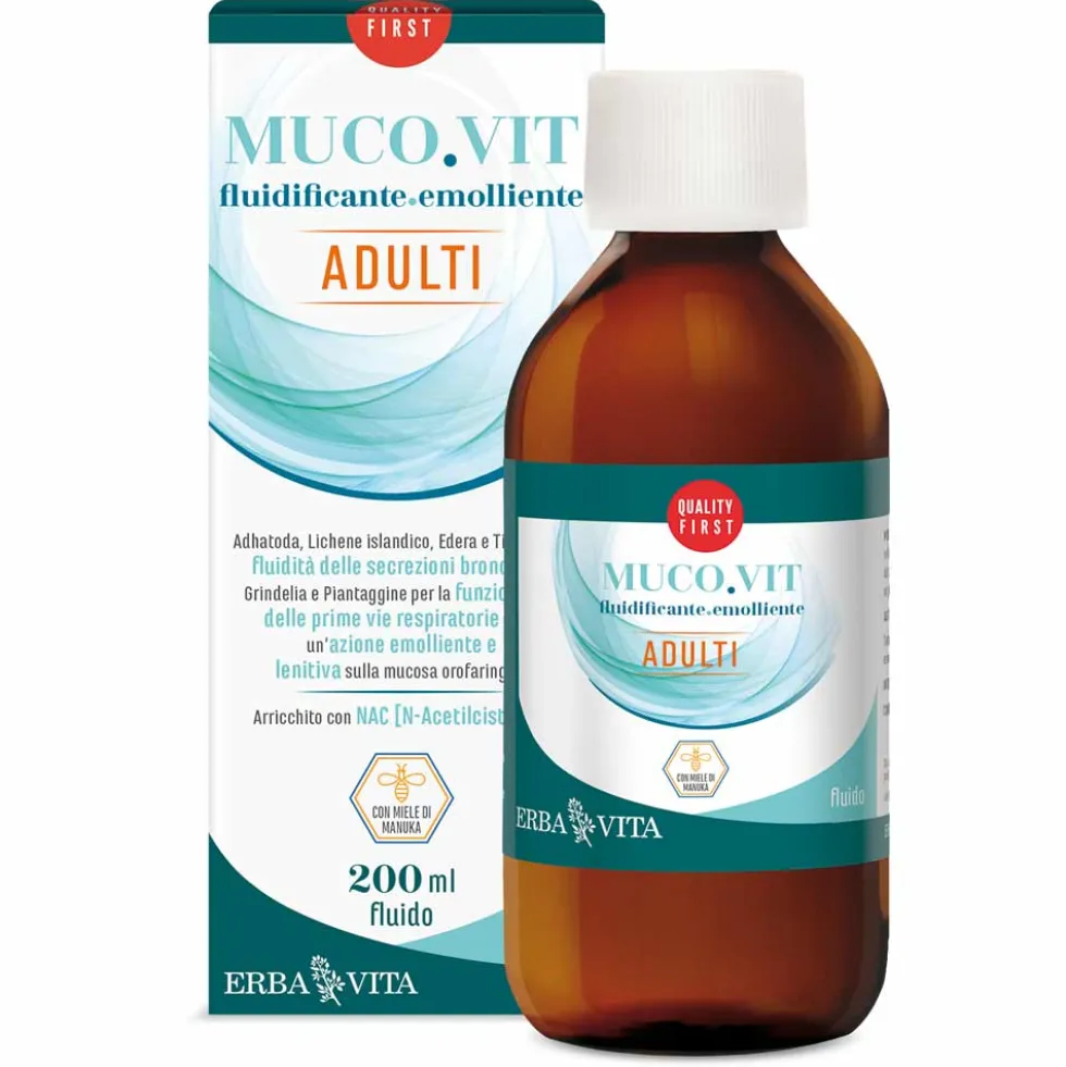 Erba Vita Respirando - Muco.Vit Adulti Integratore Fluidificante, 200ml
