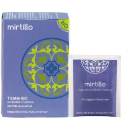 Erboristeria Magentina Tisane BIO - Tisana Mirtillo Antiossidante Vie Urinarie Drenaggio, 20 Filtri