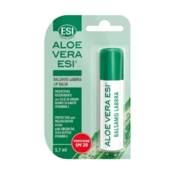 ESI Aloe Vera Gel - Balsamo labbra idratante alla vaniglia con SPF 20, stick da 5,7 ml