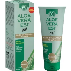 ESI Aloe Vera Gel - Gel lenitivo e idratante con olio di argan per la pelle secca, 200 ml