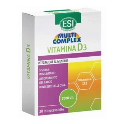 ESI Multicomplex Vitamina D3 2000 UI - Integratore per le difese e le ossa, 30 microtavolette