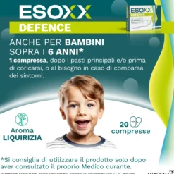 EsoXX Defence Dispositivo Medico per Reflusso Gastro-Esofageo, 20 Compresse