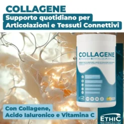 EthicSport Collagene ARF Integratore con Zinco Magnesio Acido Ialuronico Vitamina B6 e C, 400g