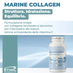 EthicSport Collagene Marino - Integratore alimentare per la pelle e le articolazioni, 120 capsule
