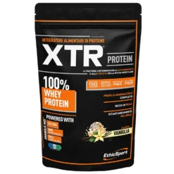 EthicSport Protein XTR Vaniglia - Integratore di proteine per la massa muscolare, busta da 900 g
