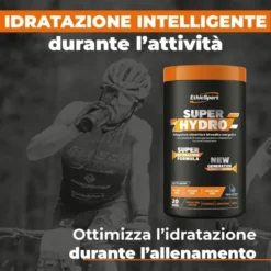 EthicSport Super Hydro Integratore Idrosalino Energetico Con Carboidrati e Vitamine B e C Gusto Apple Grapefruit, 500g
