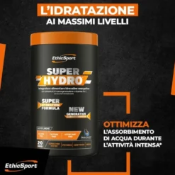 EthicSport Super Hydro Integratore Idrosalino Energetico Con Carboidrati e Vitamine B e C Gusto Tropical Fruit, 500g