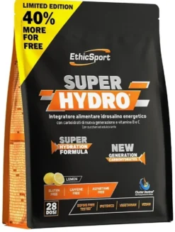 EthicSport Super Hydro - Integratore idrosalino per l'idratazione e l'energia gusto limone, 700 g
