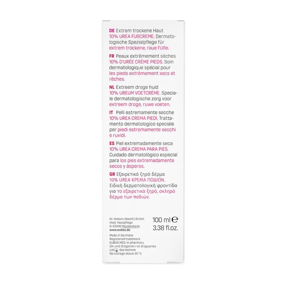 Eubos Urea - Crema per Piedi Secchi 10%, 100ml