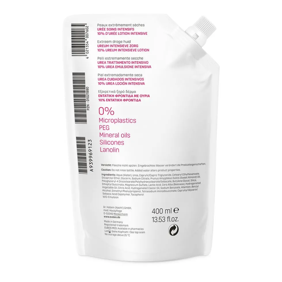 Eubos Urea - Lipo Repair Lotion 10% Emulsione Lenitiva Intensiva Ricarica, 400ml