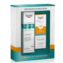 Eucerin Cofanetto Routine Anti-imperfezioni Dermopure Siero viso 40ml + Hydro Protect SPF50+ Fluido solare 50ml
