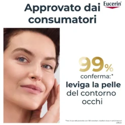 Eucerin Hyaluron-Filler + Elasticity SPF 15 - Crema contorno occhi anti-age per pelli mature, 15 ml