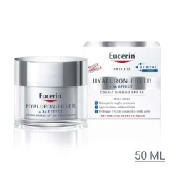 Eucerin Hyaluron Filler - +3x Effect Crema Giorno SPF15 per Pelle Secca, 50ml