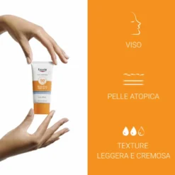 Eucerin Sun Protection Sensitive Protect - Crema solare viso SPF50+ per la pelle sensibile, 50 ml