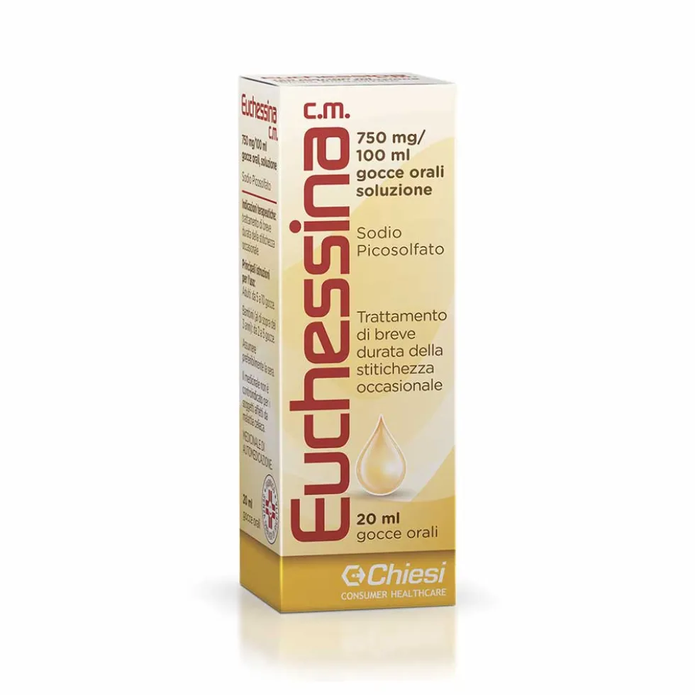 Euchessina C.M. - Gocce orali lassative per il trattamento della stitichezza occasionale, 20 ml