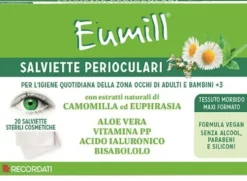 Eumill Salviette perioculari - Salviettine lenitive per l'igiene degli occhi, salviette Eumill 25pz