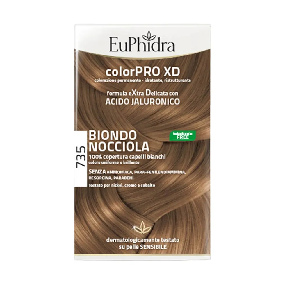 EuPhidra ColorPro XD 735 Biondo Nocciola - Colorazione permanente per capelli bianchi, 120 ml