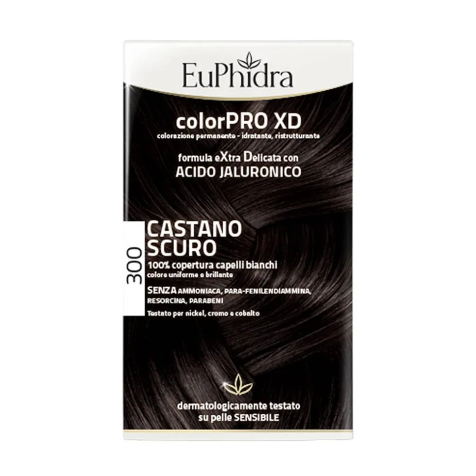 EuPhidra ColorPro XD 300 Castano scuro - Colorazione permanente per i capelli bianchi, 120 ml