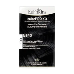 EuPhidra ColorPro XD 100 Nero - Colorazione permanente per i capelli bianchi, kit da 120 ml