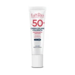 Euphidra Crema viso colorata SPF 50+ medio-chiaro - Protezione solare per le macchie cutanee, 30 ml