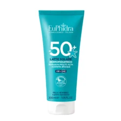 Euphidra Latte Solare Dermopediatrico SPF 50+ - Latte solare per la protezione dei bambini, 200 ml